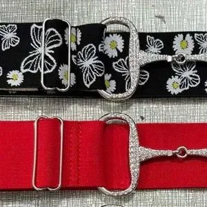 2” red Sparkle Equestrian horse Snaffle Bit Belt Elastic One Size Fit… Cm Equestrian | Accessories | 2 Red Sparkle Equestrian Horse  main image 2